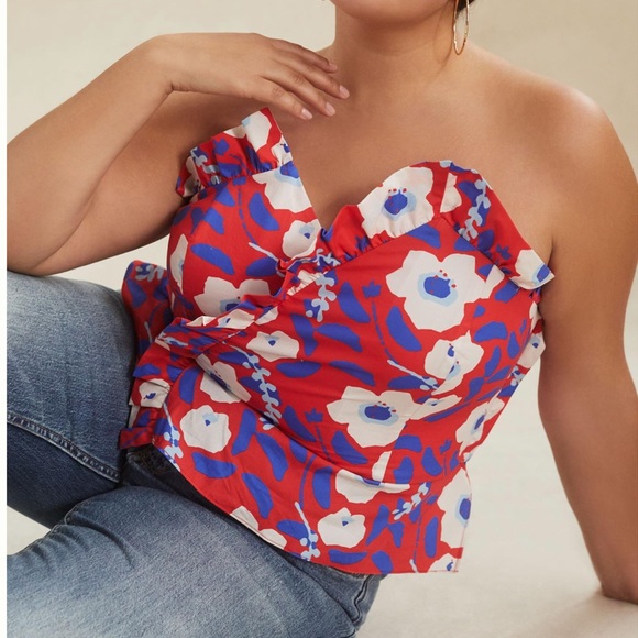 Anthropologie Tops - ANTHROPOLOGIE Hutch strapless ruffle top